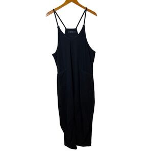 Automet Jumpsuit Women Med Black Overalls Baggy Hippie Garden Festival Casual‎